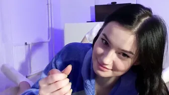 Made shy Goddess suck Nuts and jerk off my Penis - Olivia Moore