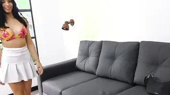 Sporty Colombian goddess Stretching Booty inside Fake Job Interview