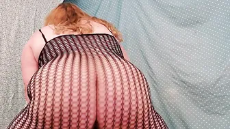 Older BBW solo rides large big black cock vibrator