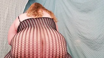Older BBW solo rides large big black cock vibrator