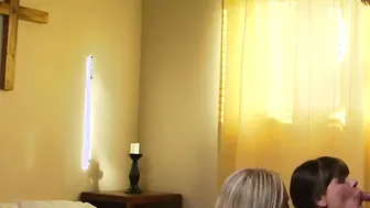 New sister ex-wife joins the family by sucking her new