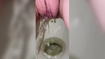 Watching My Ex-Wife Go Peeing and Then Cleaning Her Pierced Clitoris With Sea Salt Spray  a Cotton Swab