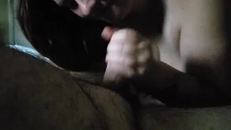 Chubby Ex-Wife Wakes up Hubby and makes him Grow with Blow Job