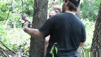 Dana whipped inside the wood.