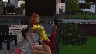 Freundin im Garten - Redheads Ass-to-Ass Bondage Game" (Redheaded Girlfriend in Yard)