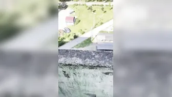 Squirting on a outdoor balcony