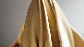 Morning masturbation under the blanket.