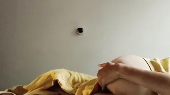 Morning masturbation under the blanket.