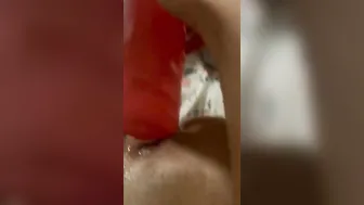 12 inch sex toy stretching out my tight little cunt