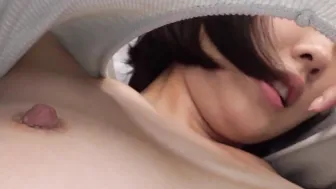 https://bit.ly/3y8bwR9 No bra? A voluptuous clerk with tiny boobies does not notice her nipples that have erected and make me