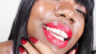 Chy Latte Cum All Over My Red Lips JOI - Red Lipstick Full African Lips Fem Dom point of view