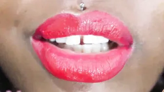 Chy Latte Cum All Over My Red Lips JOI - Red Lipstick Full African Lips Fem Dom point of view