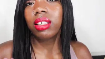 Chy Latte Cum All Over My Red Lips JOI - Red Lipstick Full African Lips Fem Dom point of view