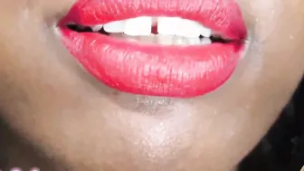 Chy Latte Cum All Over My Red Lips JOI - Red Lipstick Full African Lips Fem Dom point of view