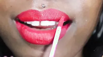 Chy Latte Cum All Over My Red Lips JOI - Red Lipstick Full African Lips Fem Dom point of view