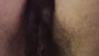 Explore her shining unshaved twat while nobody can view..