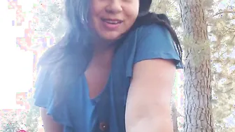 Mommy ride point of view into forest
