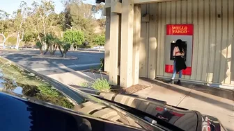 Going to the atm into my transparent bra