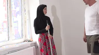 Fuckable cleaning lady riding cock