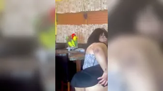 Shaking booty into the kitchen
