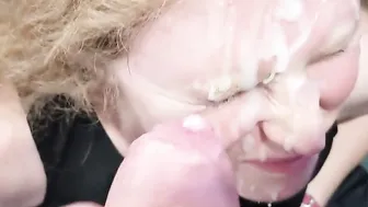 point of view Close Up Dressed Facial on Adorable Red Head