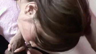 Chesty Japanese hottie blowing cock