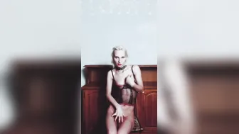 the predatory female cat seduces with its sexual dance