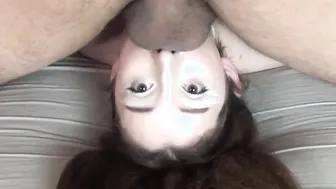 He Wanted to Cum so I Let him Throatfuck Me Upside Down till he Pulsates into my Stomach