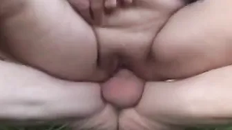 Outside sex with freaky mature blonde