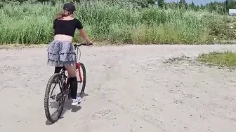 Without porn video – Follow the sluts cyclist who riding without underwear under her