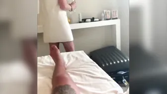 Mom shares hotel room walks around naked and gets fucked
