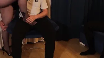 Wifey fucks stepbrother inside front of her hubby - Cum