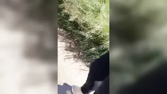 Gf BadCat walking her sub