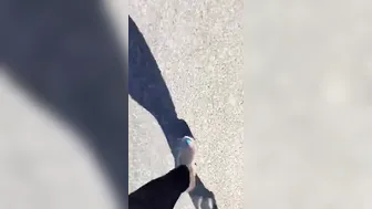 Gf BadCat walking her sub