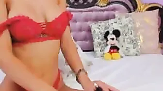 Very Sexy Lady In Her Red Lingerie