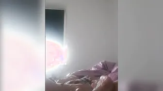 My turned on milf masturbates for the first time into front