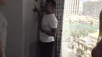AC repairman fucks men fiance while he is taking a shower