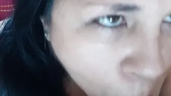 MOMMY BLOWS A WHITE DICK INSIDE point of view MODE she loving