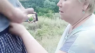 I masturbate a cock into the park and cum into