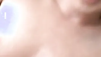 Lexi jerks a cock and strokes it against her clitoris