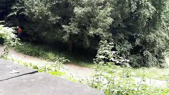 Bbw women gives incredible sexy sloppy hand job inside a park -