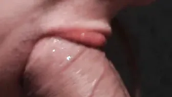 Close up jizzed on tongue - Hungry Fox