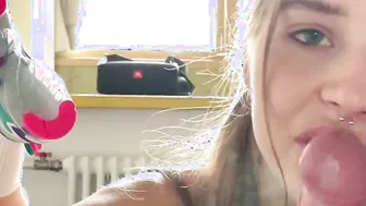 Californiababe blows penis 30 days into a row. Day 12