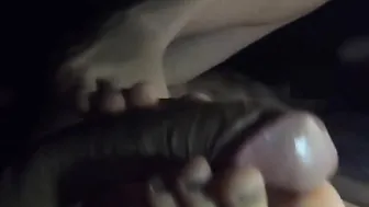Amateur toejob into a tent ends with lots of cum