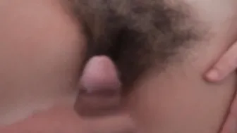 My friends hubby licks my bushy twat fucks me and offer me a gigantic cummed