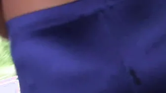 Peeing under a bridge someone could cum