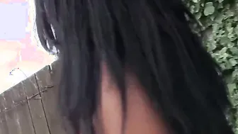 Peeing under a bridge someone could cum