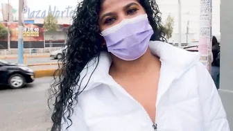 Hispanic dark haired is caught into Peru by a young chick
