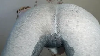 Eighteen Multiple Squirt into Grey Pants