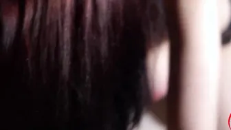 Big Titted Dark Haired Deep Throat Big Dick and Cum Drink point of view